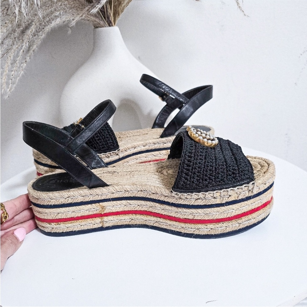 Gucci GG crochet espadrille platform sandals - Picture 11 of 11
